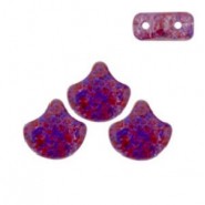 Ginko Leaf Bead kralen 7.5x7.5mm Confetti splash violet red